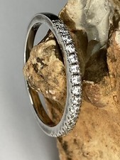 Thin Stackable 2mm Band Lab Created CZ Sterling Silver Ring 925 Size 7.75