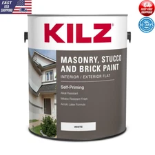Self-Priming Acrylic Latex Paint Masonry Stucco Brick Interior Exterior White