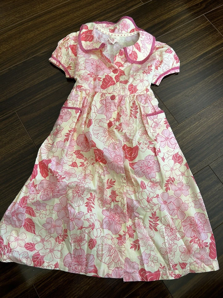 Vestido de manga corta April Cornell para niñas talla 3/4 amarillo rosa floral usado en excelente estado precioso Foto 4 de 4