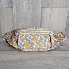 Vintage Floral Fanny Pack 1960s 1970s Zippered Adjustable Strap Bohemian