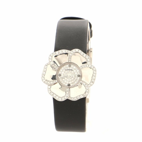 Camellia Quartz Watch White Gold with 