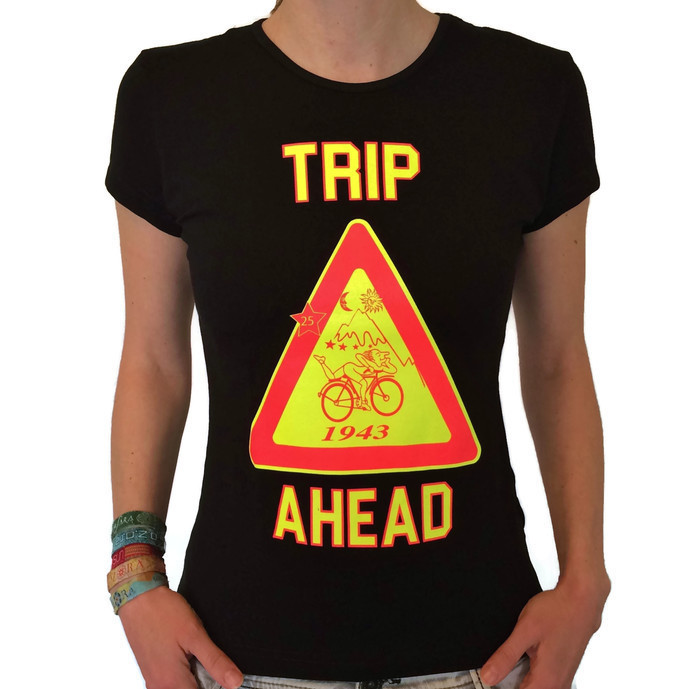 Trip Ahead Women Tshirt Glow in UV Psychedelic Hofmann Goa Festival Psy  Shirt