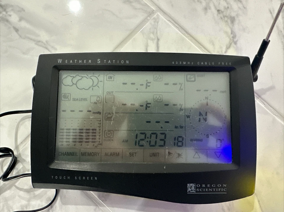 Oregon Scientific Touchscreen Display for WMR968 Wireless Weather Station Black - Image 2 of 4
