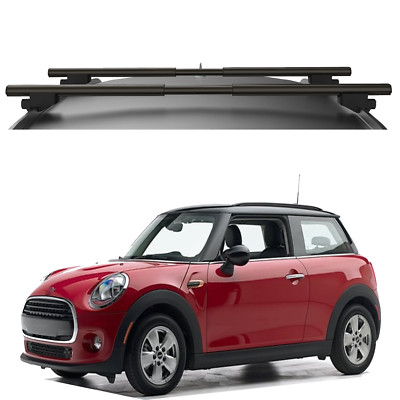 Roof Rack Cross Bars Telescopic Fits Mini Cooper 2002-2024 Black aluminum