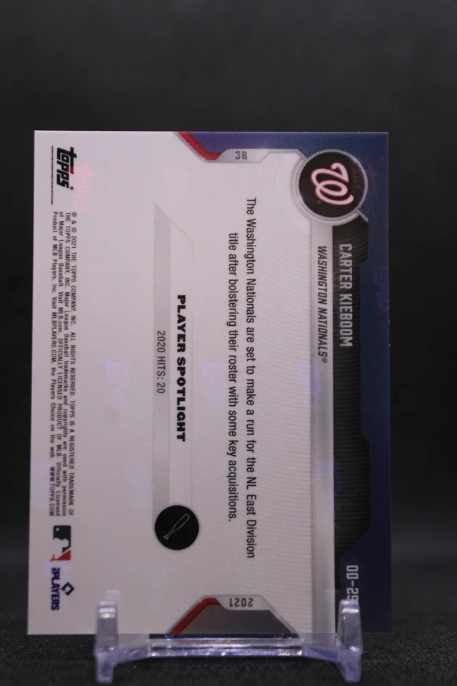 Carter Kieboom #OD-291 2021 Topps Now Road to Opening Day Washington Nationals - Image 2 of 2