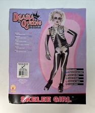 Skeleton Girl Halloween Costume Size M 8-10 USA 5-7 Years Horror Skelee NEW