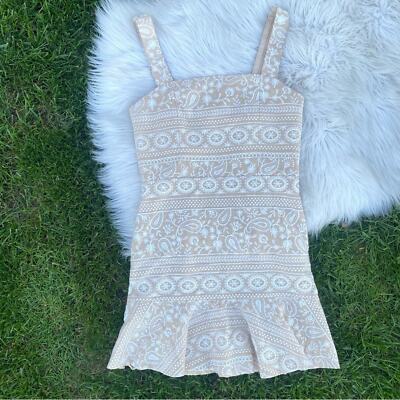 Alice and Olivia Kaidra Square Neck Embroidered Drop Waist