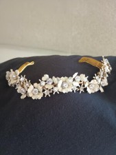 American In Paris Bridal Headpiece Ivory with Rhinestones-Stunning