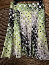 Vintage Skirt Retro Mod Go Go Green Abstract MCM 70s