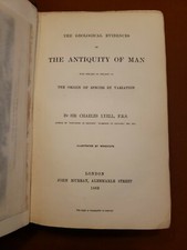 The Antiquity of Man Charles Lyell 1863  geology evolution True 1st ED London 