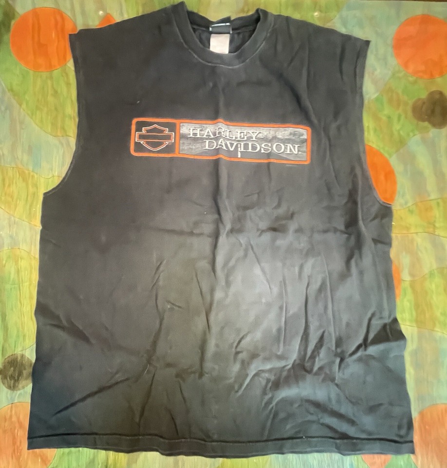 Harley Davidson Men’s XXL Tank Top Vintage Made In USA Black Paducah