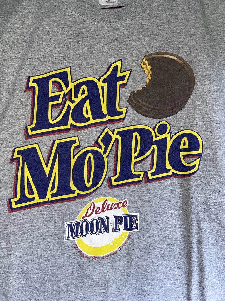 Vintage 90s Y2K Moon Pie T Shirt Unisex Size Large Eat Mo Pie Big Graphic Print - Image 2 of 4