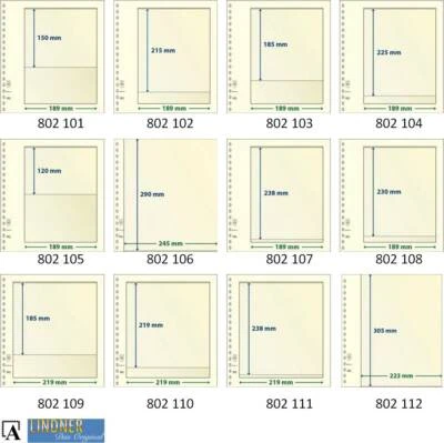 Lindner T Blancoblätter Blankoblätter 1-2 Felder einzeln oder 10er-Pack wählen