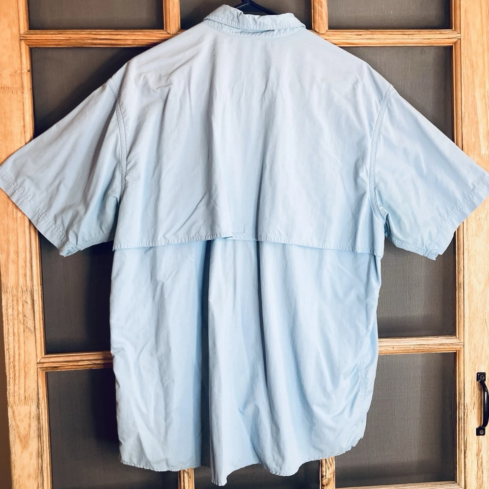 Camisa de pesca azul para hombre Gander Mountain Guide Series talla XL SS nailon ventilada. Foto 2 de 4