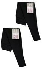 S/M Kids LuLaRoe Leggings Versatile Solid Black Fits Kids 2 - 6 NWT Two Pairs