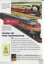 MILWAUKEE ROAD PATTERN FOR FINER TRANSPORATATION 1851 TO 1944 GM STREAMLINER AD