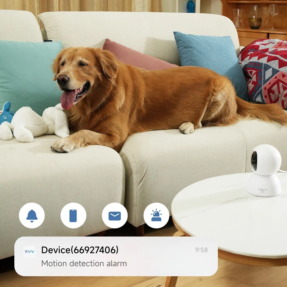 Cámara inteligente interior inalámbrica XIAOVV 2K WiFi para seguridad en el hogar (2 piezas) Foto 3 de 4