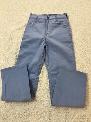 VINTAGE 1973 LEVIS SADDLEMAN BOOT JEANS BLUE CORDUROY 416