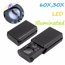 30X/60X Magnifier LED Light Jeweller Antique Eye Magnifying Optical Glass Loupe