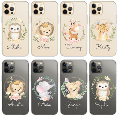 Personalisierte Handyhülle für iPhone 13 12 11 14 15 Niedlich Klar Cover Silikon Geschenk