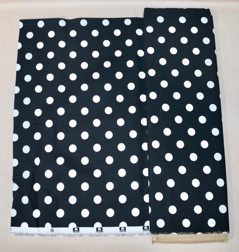 Black& White Polka Dots Cotton Fabric 1/4 Yard 9” X 44” Brand New - Picture 14 of 19