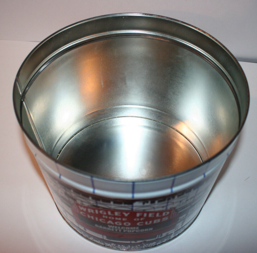 Wrigley Field Chicago Cubs Garrett Popcorn Tin Metal Bucket Container *NO LID* - 第 3/3 張圖片
