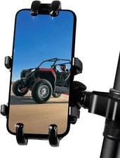 UTV Phone Holder, Aluminum Alloy Heavy Duty Cell Phone Mount for UTV/SXS,360° Ad