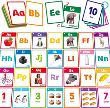 Alphabet  Number Flashcards, 36 Double-Sided Cards Uppercase  Lowercase Letter