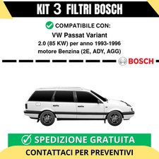 KIT BOSCH 3 Filtri tagliando per VW Passat Variant 2.0 85 kw Benzina 1993-1996