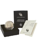 2018-W UNCIRCULATED "BURNISHED" $1 AMERICAN SILVER EAGLE OGP & COA