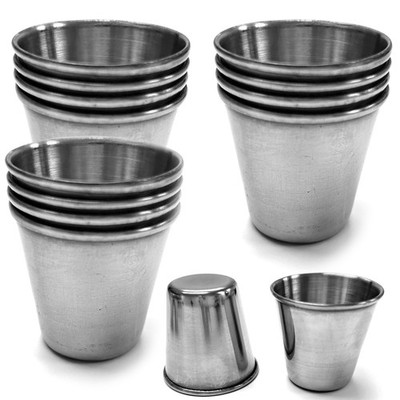 12 Piece Stainless Steel Shot Cups Shot Glass Drinking Tumbler 1oz Dip Party Bar