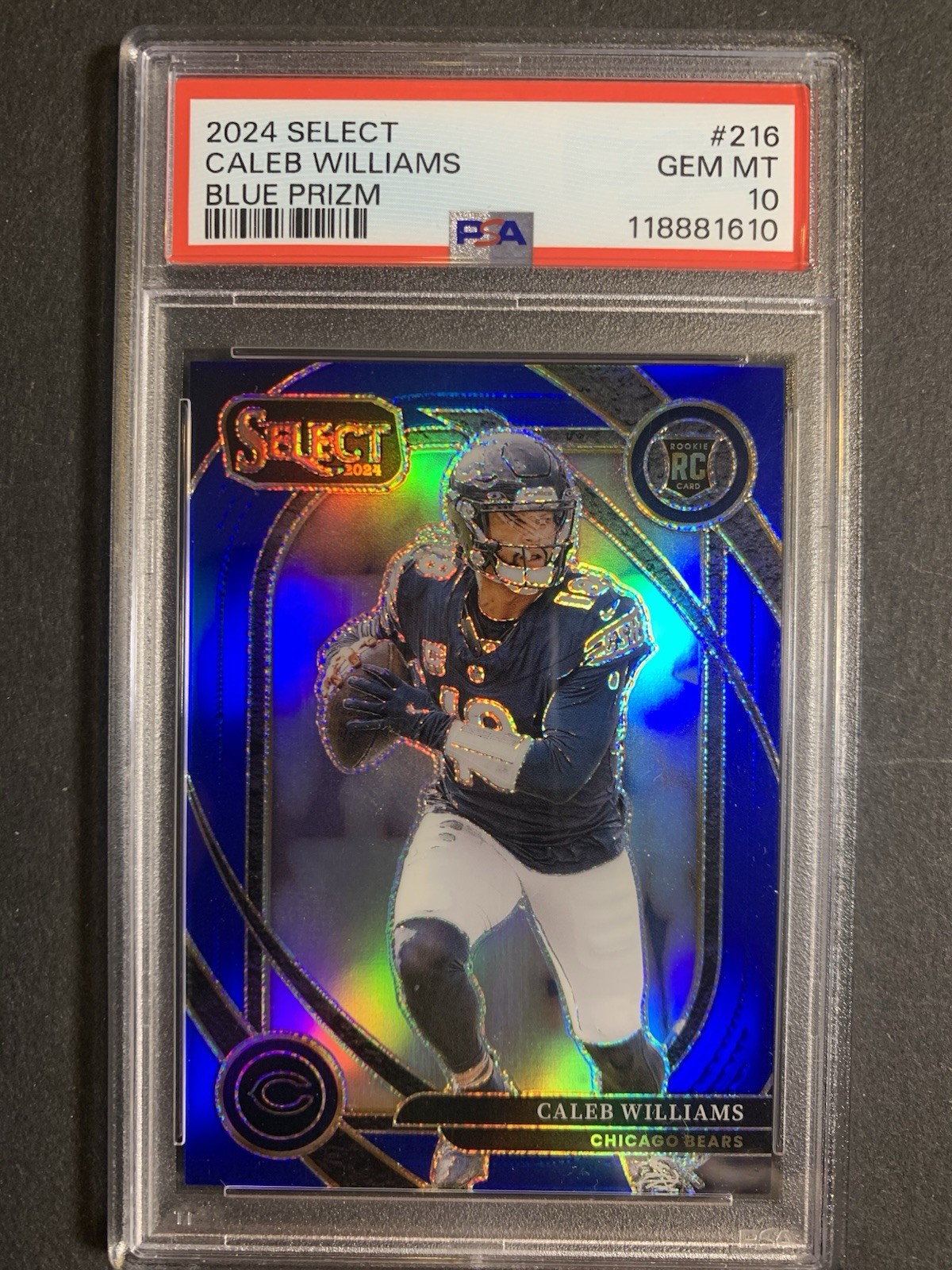 2024 Panini Select Club Level Caleb Williams #216 Blue Prizm /99 (RC) PSA 10 GEM