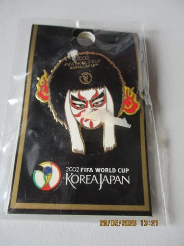 BADGE 2002 Fifa World Cup Korea/Japan KABUKI PIN 1 Unopened