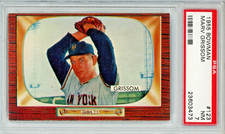 1955 Bowman Marv Grissom rookie baseball card, graded NM 7, #123 in set Giants. rookie card picture