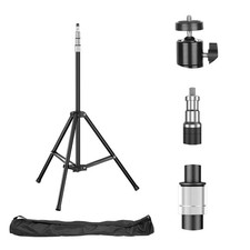Photography Light Stand, 9.2ft/280cm Portable Reverse Folding Tripod with Tra...