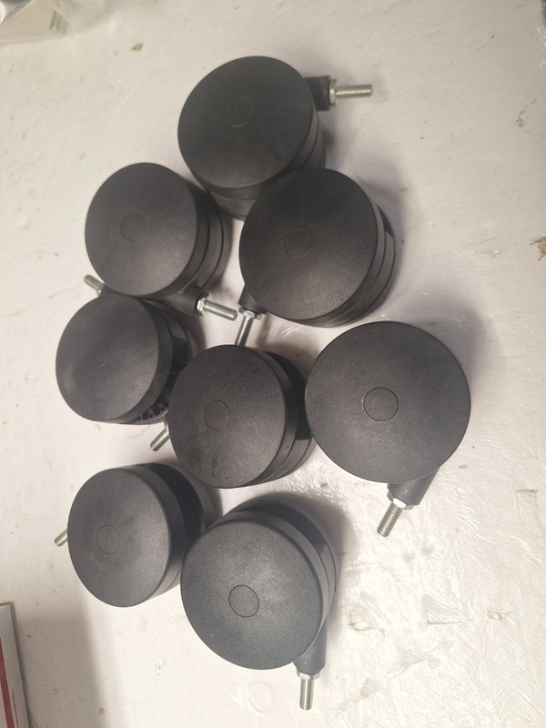 LOT OF 8 Caster Wheel 4"dia.  m10 1.5 tread 1" long NEW!