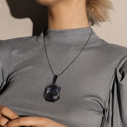 Latrostone Necklace Unisex Pendant Natural Beaded Miss - Picture 2 of 11