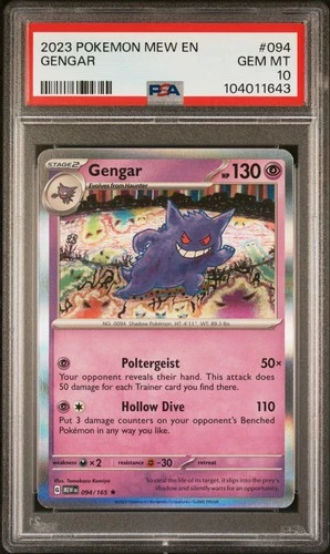 Gengar #94/165 Scarlet & Violet 151 [Reverse Holo] 2023 PSA10