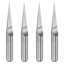 1/8" Shank 0.2mm Tip 10 Degree Solid Carbide Wood Engraving CNC Router Bit 4pcs