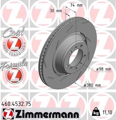 ZIMMERMANN Bremsscheibe 460.4532.75 für PORSCHE