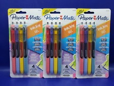 3 Packs Paper Mate InkJoy Gel Pens Retro Accent Colors Medium 0.7mm Point 4Ct EA