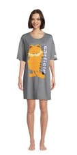 The Garfield Movie Gray Pajama Nightgown Womens Size L 12-14 NEW