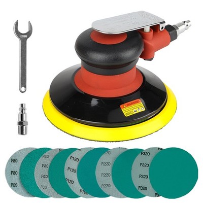 6 inch Air Random Orbital Sander, MAX 12000 RPM 3/16'' Orbit Heavy Duty Dual A...