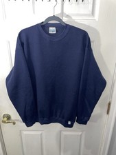 Vintage Discus Athletic Tultex Made In USA Navy Blue Pullover Crewneck Sweater L
