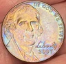 2007-D Jefferson Nickel Beautiful Lustrous Gold/Rainbow Toned Coin #12