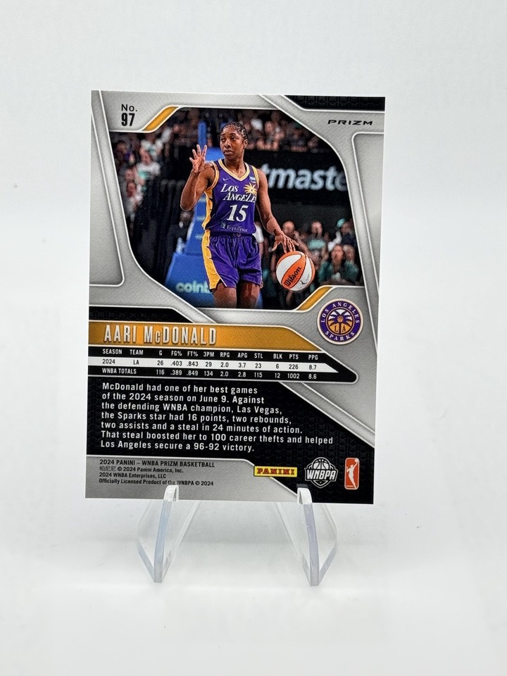 2024 Panini Prizm WNBA Aari McDonald #97 Blue Velocity Prizms Los ...
