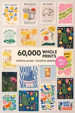 60,000 Digital Wall Art Bundle | Vintage, Abstract & Modern Printable Posters