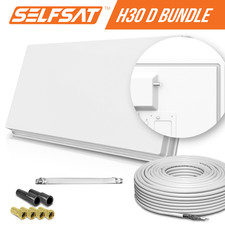 Selfsat H30D1+ 1 Teilnehmer SAT Flachantenne FLAT + Fensterdurchführung + Kabel