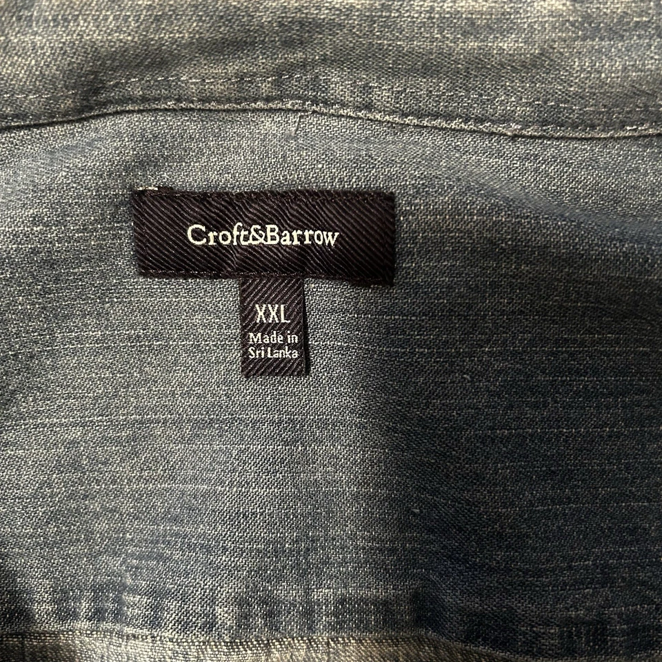 Croft & Barrow Denim button down long sleeve Men’s shirt size XXL NWT - Image 4 of 4