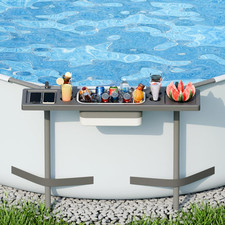 Pool Bar - above Ground Poolside Table with 4 Cup Holders & Ice Bin